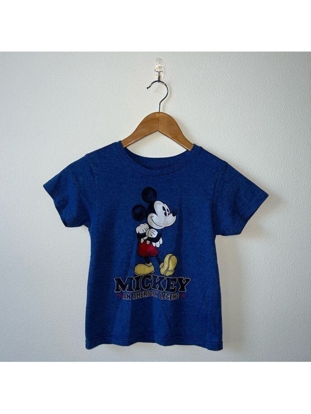 Disney Store Mickey Mouse Blue Short Sleeve Tee Shirt Size Small 5/6 Years